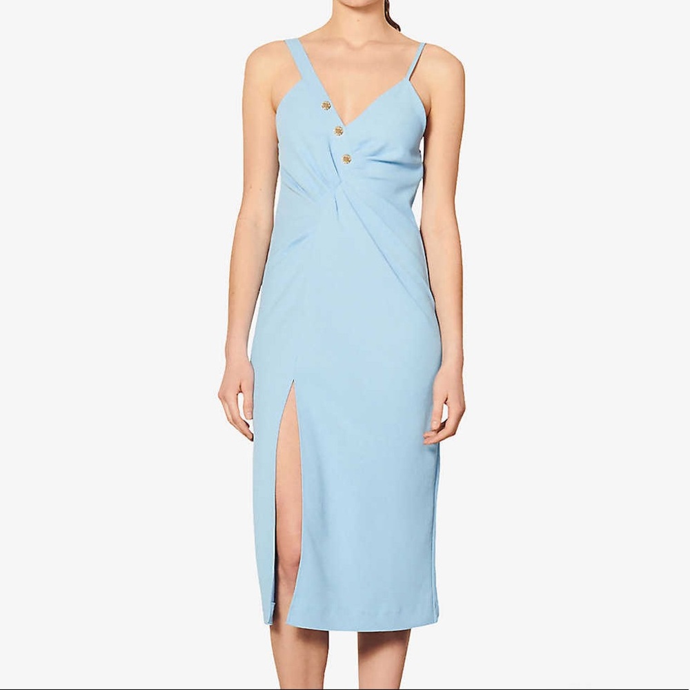 SANDRO Esmee slit-detail woven midi dress